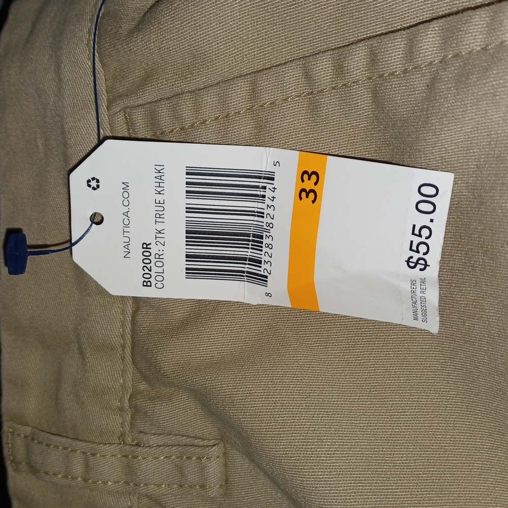 Nautica Deck Khaki Shorts Classic Fit Color-Tan NWT - Picture 9 of 10